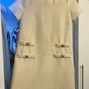 Tuckernuck Cream Sheath Mini Dress Crew Neck Short Sleeve
